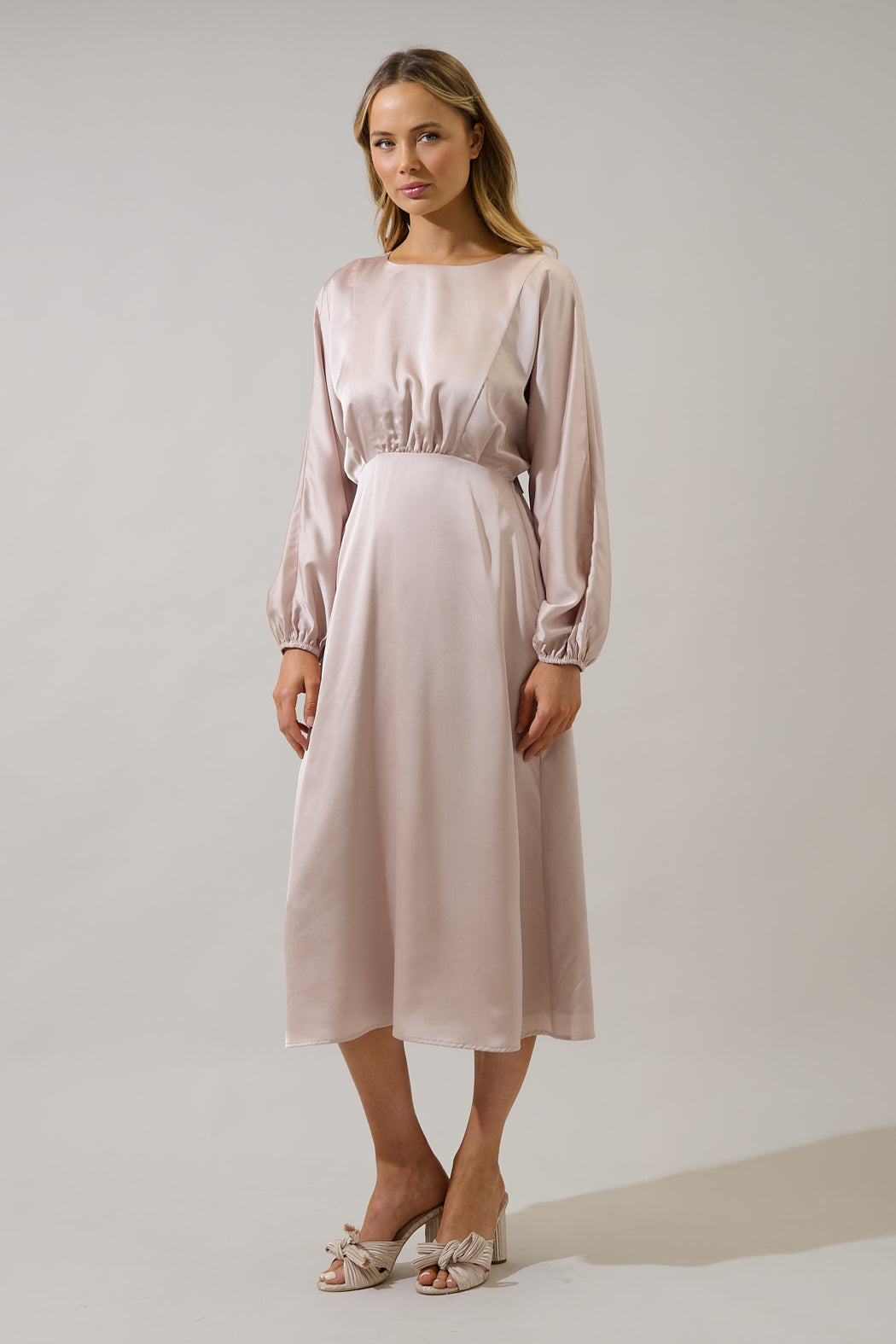 Chateau Satin Dolman Sleeve Midi Dress Sugarlips Chateau Satin Dolman Sleeve Midi Dress Sugarlips