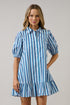 Levy Button Down Shift Dress Norra Stripe