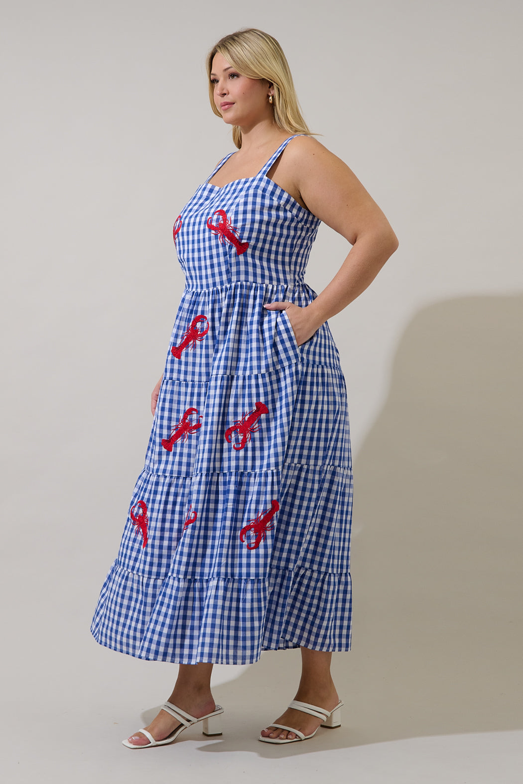 embroidered tiered midi dress Kvina floral-embroidered tiered ruffled midi dress