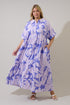 Astera Collared Button Up Maxi Dress Nataly Floral Curve