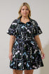 Chellie Shift Mini Dress Trevis Floral Curve