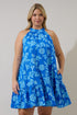 Della Halter Mini Dress Curve Persa Floral