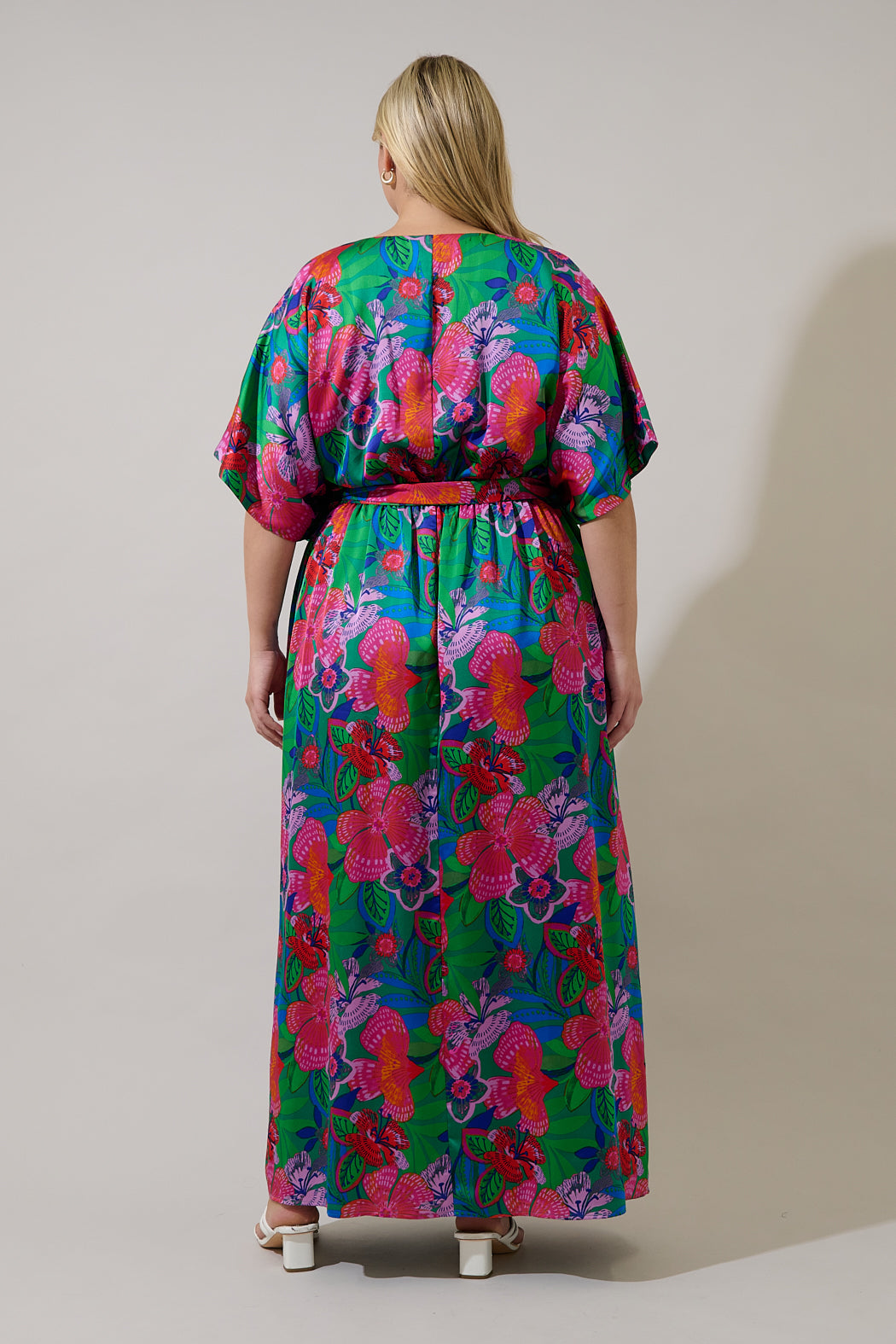silk kimono maxi dress Baltic Born Womens Kia Kimono Maxi Dress | Dark Sage