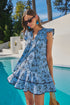 Taris Ruffe Mini Dress Feiry Tropics