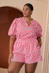 Gretna Ruffle Blouse Gingham Curve