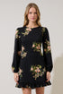 Jasleen Floral Long Sleeve Ruffle Mini Dress