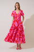 Alexis Poplin Tiered Midi Dress Abstract
