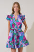Ivona Ruffle Mini Dress Tropical