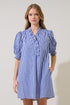 Brisla Gingham Ruffle Mini Dress