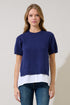 Dierra Mix Media Short Sleeve Sweater