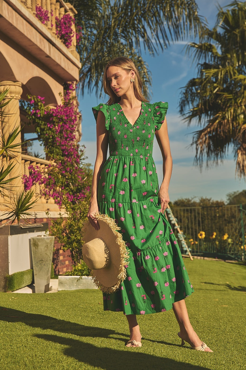 tiered midi dress casual Kippa Tiered Midi Dress