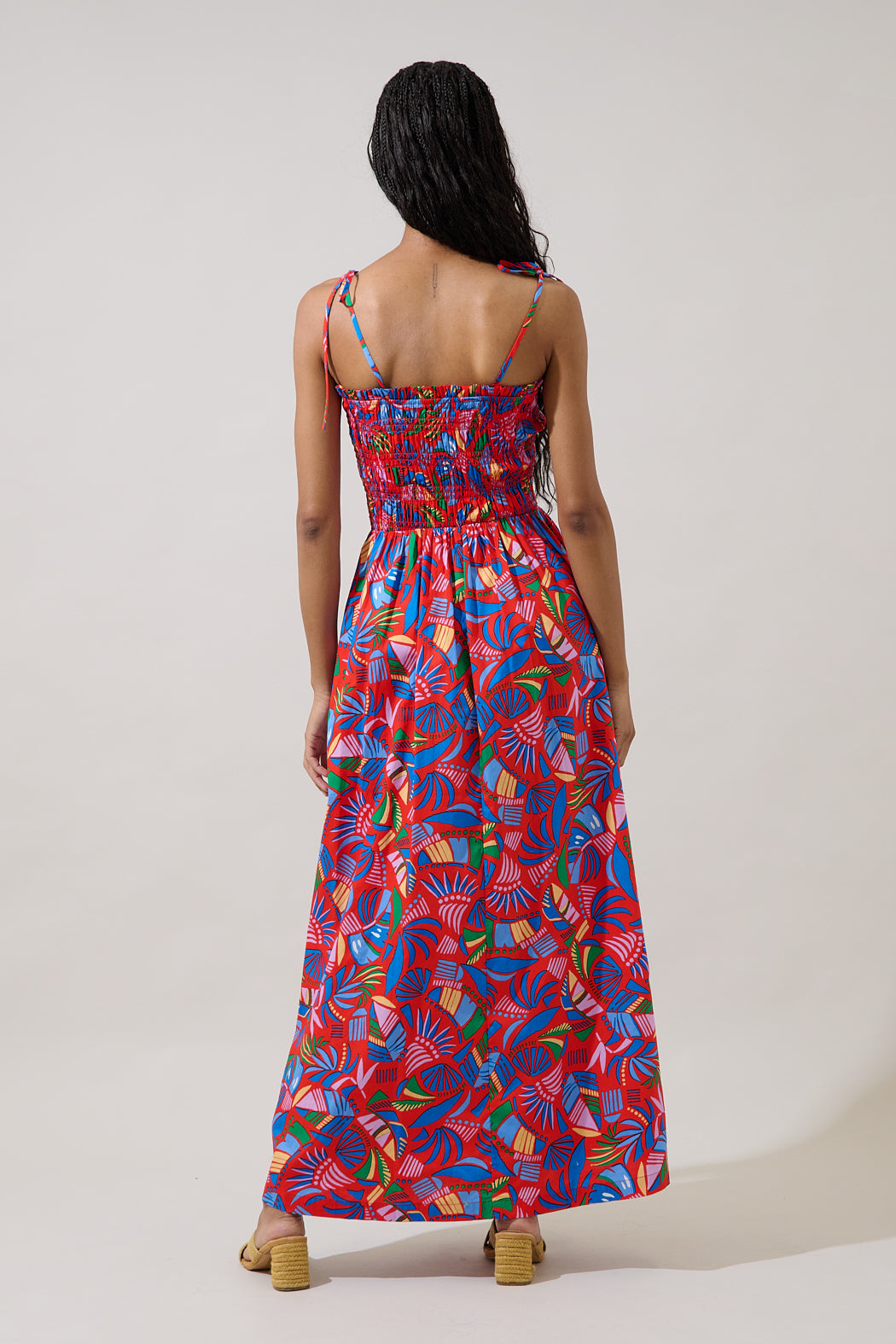 Juciel Smocked Maxi Dress Tropical COBALT-MUL / XL by Sugarlips Juciel Smocked Maxi Dress Tropical COBALT-MUL / XL by Sugarlips
