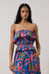 Camile Strapless Smocked Top Tropical