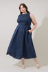 Ivany Polka Dot Cecil Smocked Midi Dress Curve