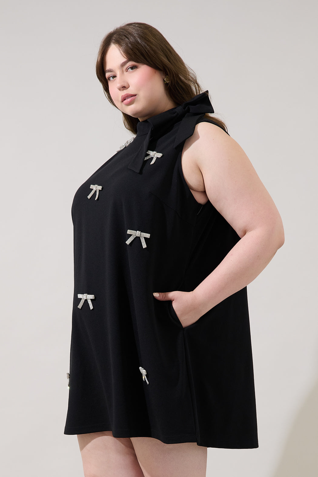 black curve mini dress Casual Outing Mini Dress in Black Curves