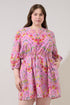 Ramsie Floral Melany Shift Mini Dress Curve