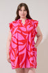 Renie Shift Mini Dress Abstract Curve