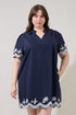 Melania Embroidered Shift Mini Dress Curve
