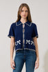 Berla Bows Collared Short Sleeve Sweater