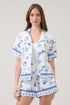 Lilma Button Down Cropped Shirt Sea Tale