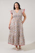 Sunfire Tiered Midi Dress Kathy Floral Curve