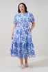Aruba Smocked Midi Dress Floral Curve