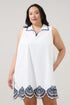 Ashley Embroidered Collared Mini Dress Curve