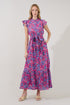 Riah Button Down Maxi Dress Floral