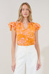 Bellissima Ruffle Sleeve Top Castra Floral