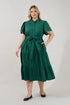 Bellucci Poplin Button Front Tiered Midi Dress Curve