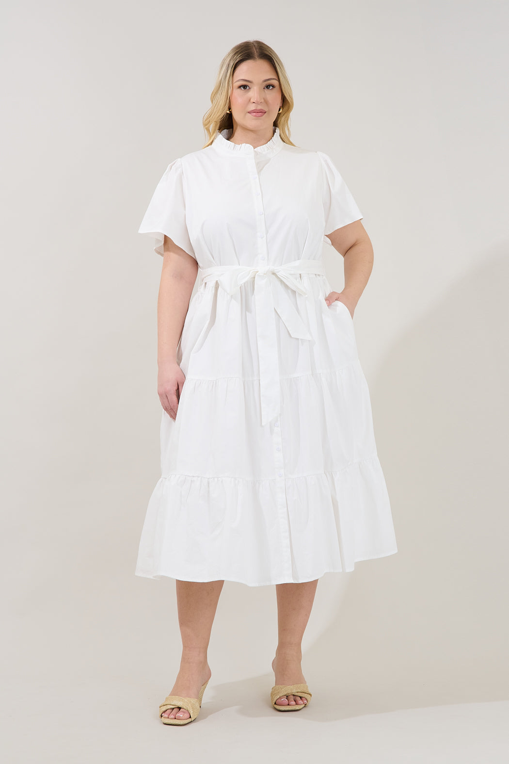 white midi dress curve Easowa Curve Plus Size Women White Lace Midi Dress,Elegant Silky Boho Summer Tea Party Holiday Dress,Adjustable Backless Eyelet Maxi Sundress For Wedding Guest