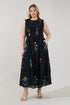 Cecil Smocked Sleeveless Midi Dress Denory Floral Curve