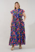 Riah Button Down Maxi Dress Tropical Curve