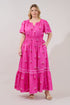 Ordy Smocked Midi Dress Scarlett Floral Curve