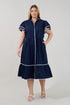Davie Button Down Midi Dress Curve