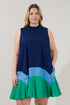 Balsy Color Block Shift Mini Dress Curve