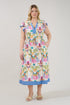 Adelina Shift Midi Dress Tropical Curve
