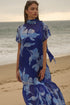 Dime Organza Mockneck Maxi Dress Floral