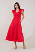 Sunfire Smocked Bodice Tiered Midi Dress