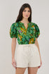 Berisa Split Neck Top Tropical