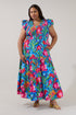 Sunfire Tiered Midi Dress Naima Floral Curve
