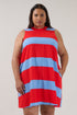 Benson Trapeze Mini Dress Stripe Curve