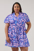Amo Button Up Mini Dress Floral Curve