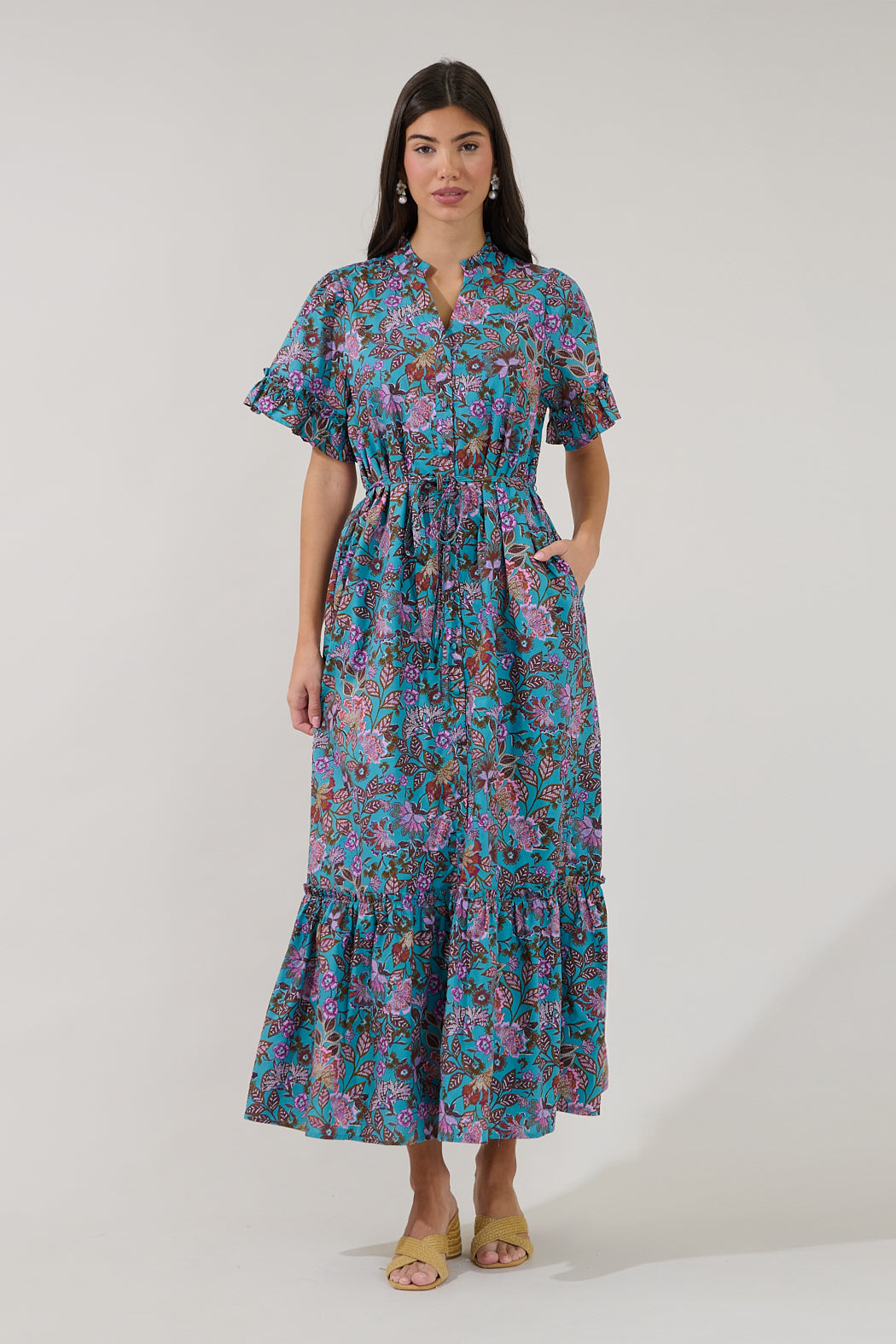 Alna Button Up Midi Dress Berlin Floral – Sugarlips