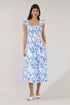 Heidi Smocked Midi Dress Bluebell Floral