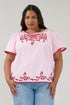 Jocie Embroidered Puff Sleeve Top Curve