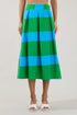 Lolli Stripe Pleated Midi Skirt