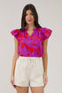 Bellissima Ruffle Sleeve Top Sandrie Floral