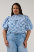 Ever After Mock Neck Blouse Floral Curve