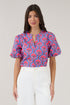 Jolene Split Neck Top Floral